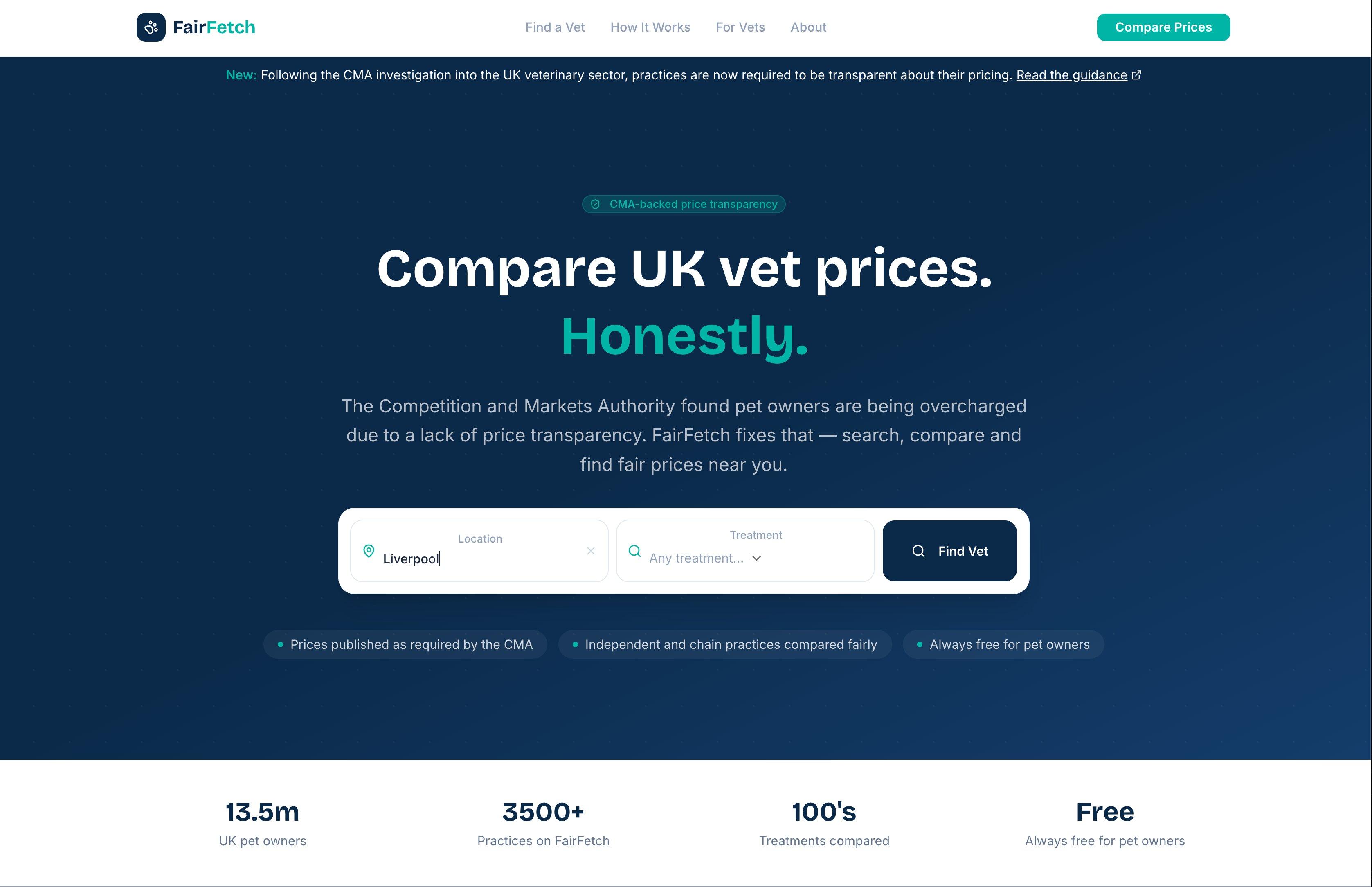Search for your practice on FairFetch