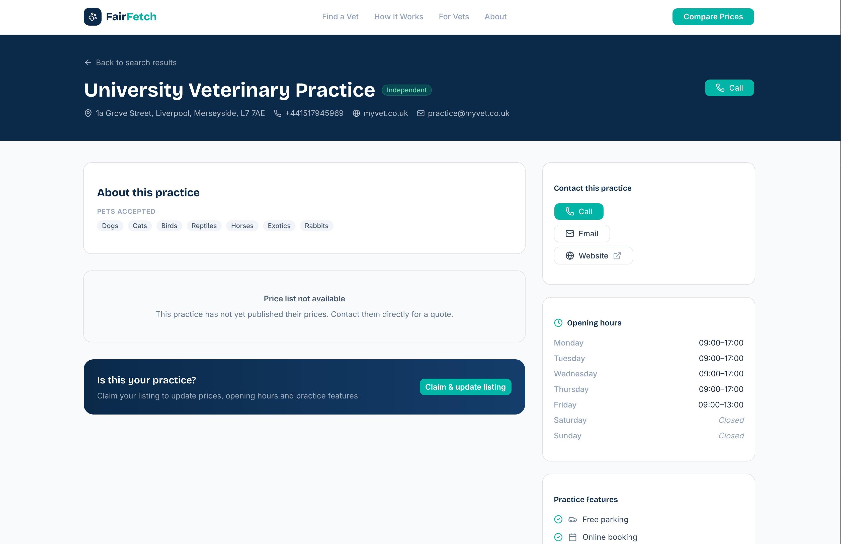 Click Claim & update listing button